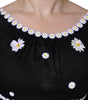 Dolce & Gabbana Black Silk Daisy A-line Long Maxi Dress