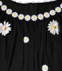 Dolce & Gabbana Black Silk Daisy A-line Long Maxi Dress