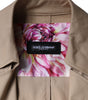 Dolce & Gabbana Khaki Double Breasted Trench Coat Jacket