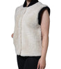 Burberry White WARRENFORD Shearling Leather Vest Coat Jacket