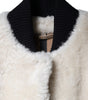 Burberry White WARRENFORD Shearling Leather Vest Coat Jacket