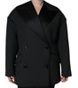 Dolce & Gabbana Black Polyester Double Breasted Coat Jacket