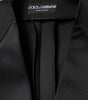 Dolce & Gabbana Black Polyester Double Breasted Coat Jacket