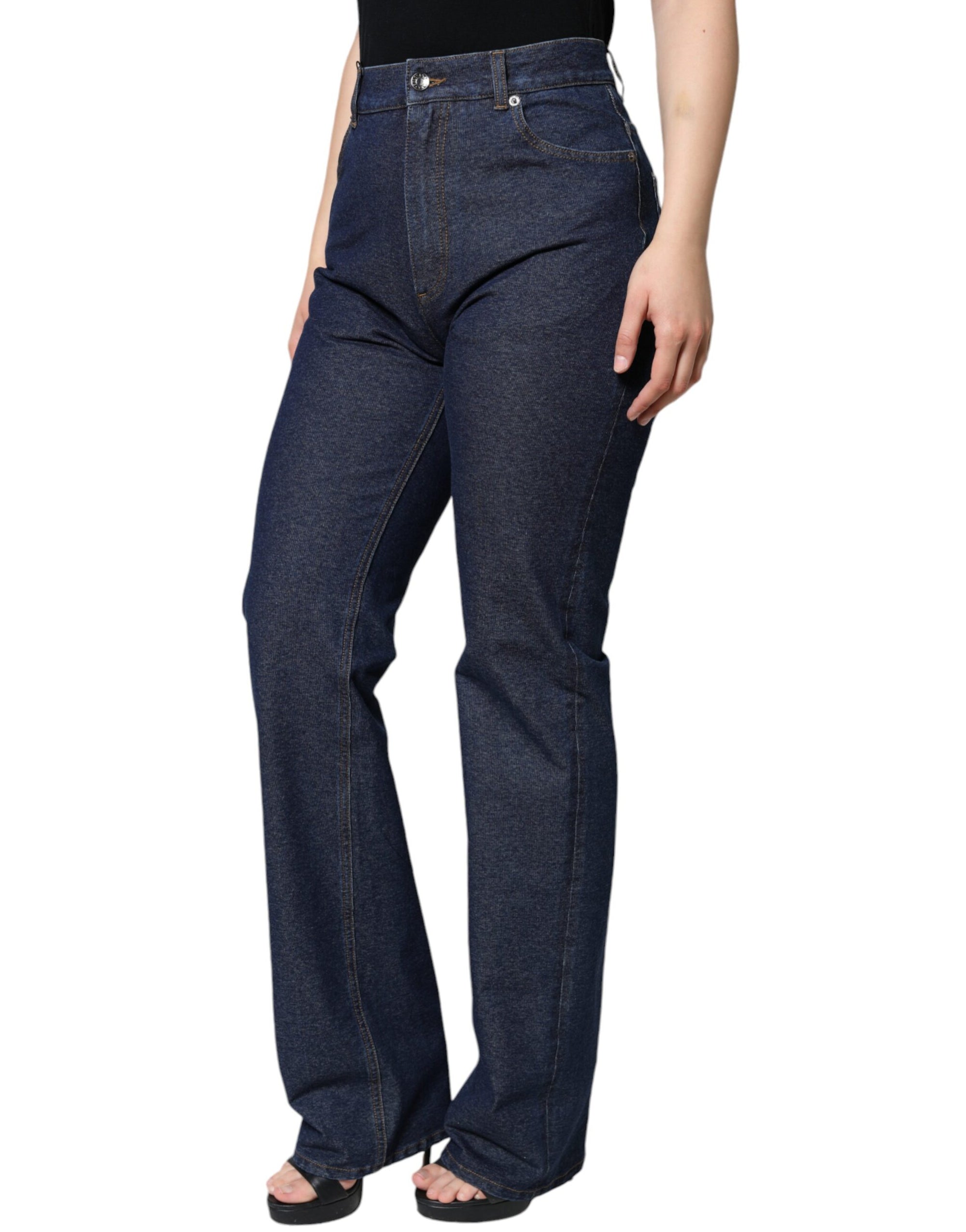 Dolce &amp; Gabbana Dark Blue Cotton Stretch Straight Denim Jeans