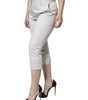 Dolce &amp; Gabbana White Cotton Mid Waist Cropped Skinny Pants