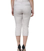 Dolce &amp; Gabbana White Cotton Mid Waist Cropped Skinny Pants