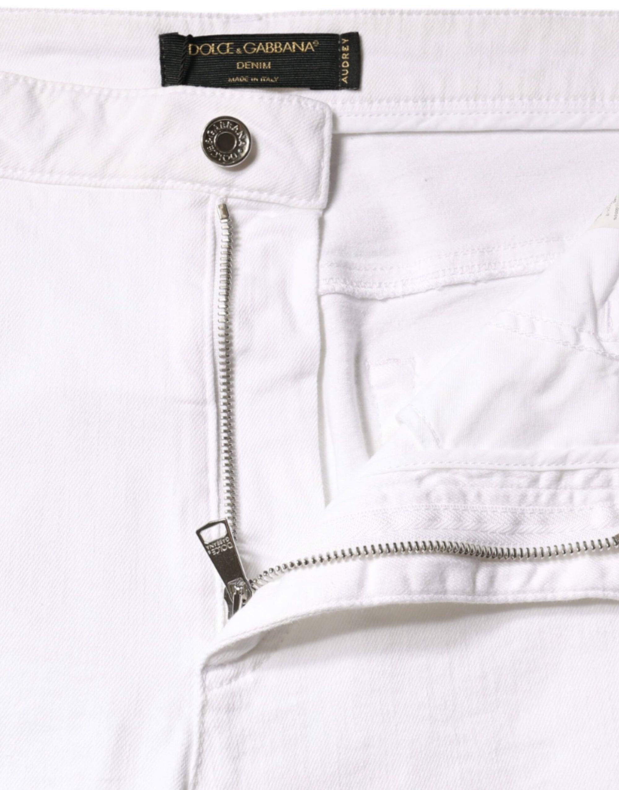 Dolce &amp; Gabbana White Cotton Stretch AUDREY Skinny Jeans