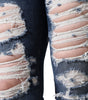 Dolce &amp; Gabbana Blue Cotton Stretch Tattered Skinny Jeans