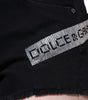 Short en coton stretch noir Dolce & Gabbana avec strass