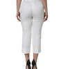 Dolce &amp; Gabbana White Floral Brocade Cotton Cropped Pants