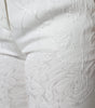 Dolce &amp; Gabbana White Floral Brocade Cotton Cropped Pants