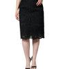 Dolce & Gabbana Black Floral Lace High Waist Pencil Cut Skirt