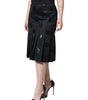 Dolce & Gabbana Black DG Monogram Pleated Midi Skirt