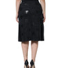 Dolce & Gabbana Black DG Monogram Pleated Midi Skirt
