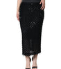 Dolce & Gabbana Black Embellished Pencil Cut Midi Skirt