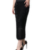 Dolce & Gabbana Black Embellished Pencil Cut Midi Skirt