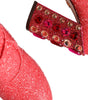 Dolce & Gabbana Pink Crystal Lurex Fantasy High Boots Shoes