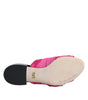 Dolce & Gabbana Pink Black Crystal Slides Sandals Shoes