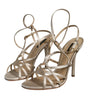 Dolce & Gabbana Beige Leather Stiletto Heels Sandals Shoes