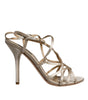 Dolce & Gabbana Beige Leather Stiletto Heels Sandals Shoes