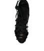 Dolce & Gabbana Black Tulle Stretch Heels Sandals Shoes