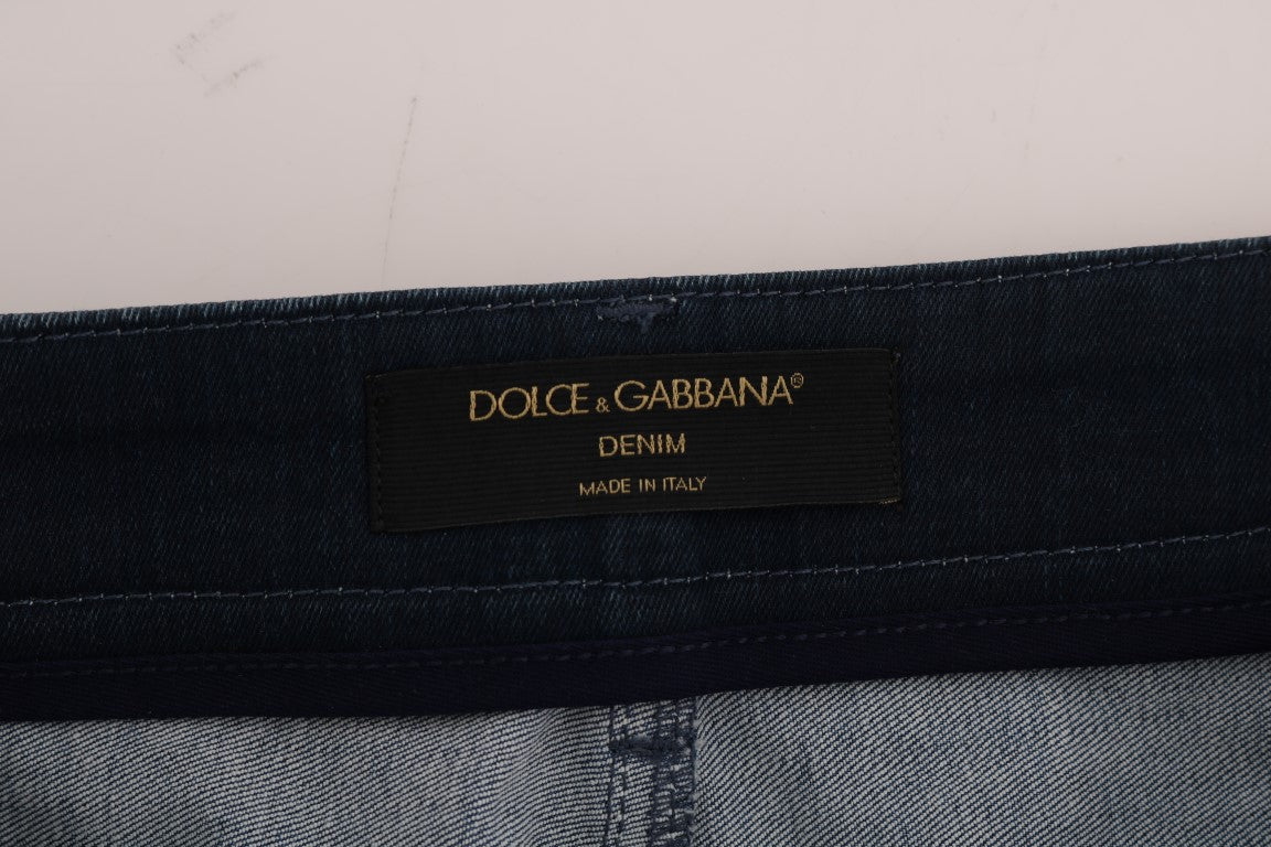 Dolce &amp; Gabbana Chic Blue Denim Mini Skirt