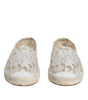 Dolce & Gabbana White Lace Viscose Espadrilles Flats Shoes
