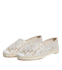 Dolce & Gabbana White Lace Viscose Espadrilles Flats Shoes