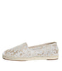 Dolce & Gabbana White Lace Viscose Espadrilles Flats Shoes