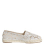 Dolce & Gabbana White Lace Viscose Espadrilles Flats Shoes