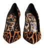 Dolce & Gabbana Brown Leopard Calf Hair Heels Pumps Shoes