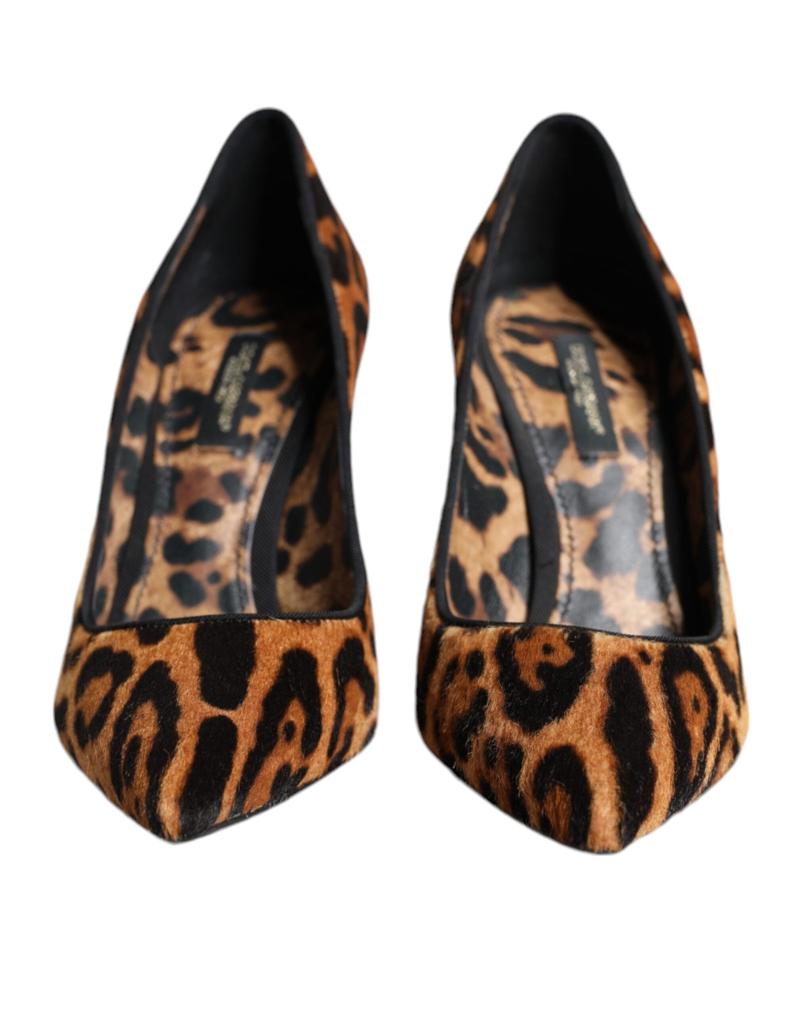 Escarpins à talons en poil de veau léopard marron Dolce & Gabbana