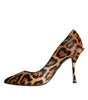 Dolce & Gabbana Brown Leopard Calf Hair Heels Pumps Shoes
