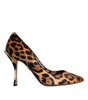 Dolce & Gabbana Brown Leopard Calf Hair Heels Pumps Shoes
