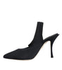 Dolce & Gabbana Black Jersey Stretch Heels Slingback Shoes