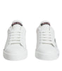 Dolce & Gabbana White Pink Portofino Low Top Sneakers Shoes