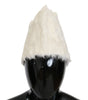 Dolce & Gabbana Elegant White Fur Beanie Luxury Winter Hat