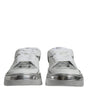 Dolce & Gabbana White Silver Leather Low Top Sneakers Shoes