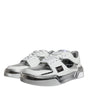 Dolce & Gabbana White Silver Leather Low Top Sneakers Shoes