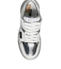 Dolce & Gabbana White Silver Leather Low Top Sneakers Shoes