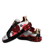 Dolce & Gabbana White Red Crystals Leather Portofino Sneakers Shoes