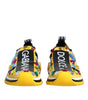 Dolce & Gabbana Yellow Sorrento Crystals Low Top Sneakers Shoes