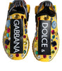 Dolce & Gabbana Yellow Sorrento Crystals Low Top Sneakers Shoes