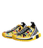 Dolce & Gabbana Yellow Sorrento Crystals Low Top Sneakers Shoes