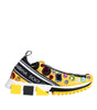Dolce & Gabbana Yellow Sorrento Crystals Low Top Sneakers Shoes