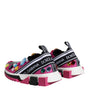 Dolce & Gabbana Pink Sorrento Crystals Low Top Sneakers Shoes