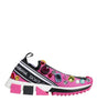 Dolce & Gabbana Pink Sorrento Crystals Low Top Sneakers Shoes