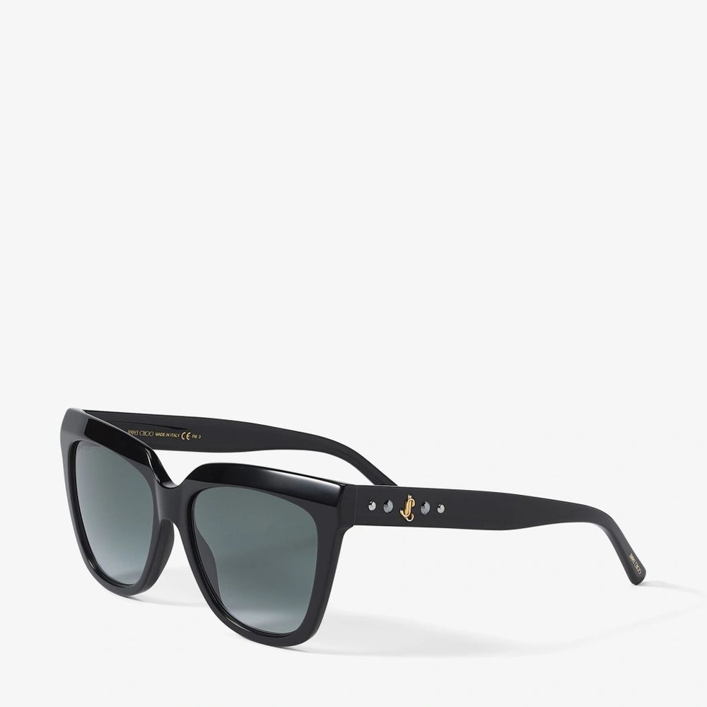Lunettes de soleil Jimmy Choo en acétate noir