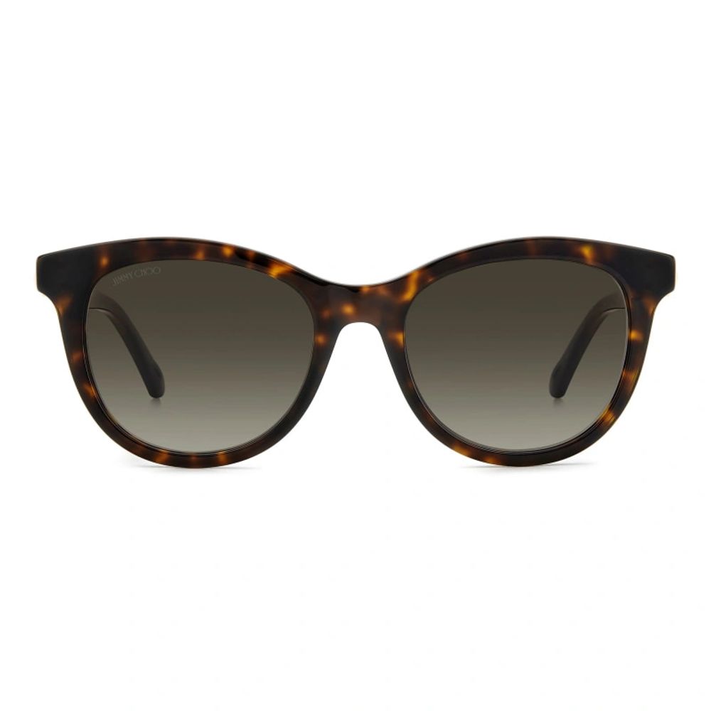 Lunettes de soleil Jimmy Choo en cuir de veau marron