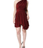 Dolce & Gabbana Red One Shoulder Pleated A-line Mini Dress